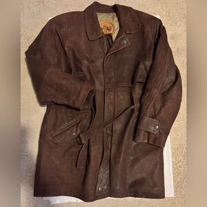 Men's Dark Brown Leather Coat